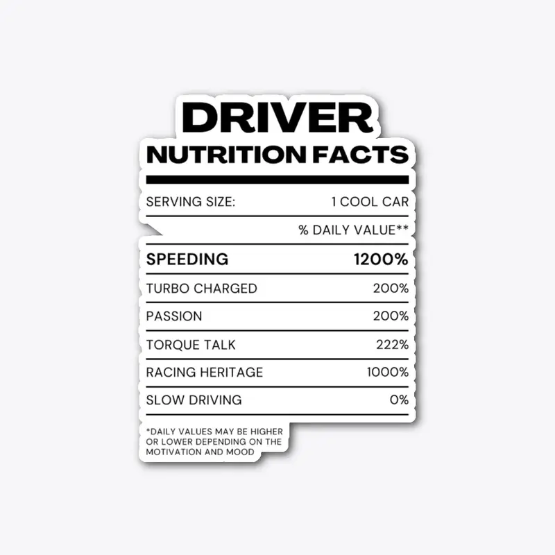 DRIVER NUTRITION FACTS