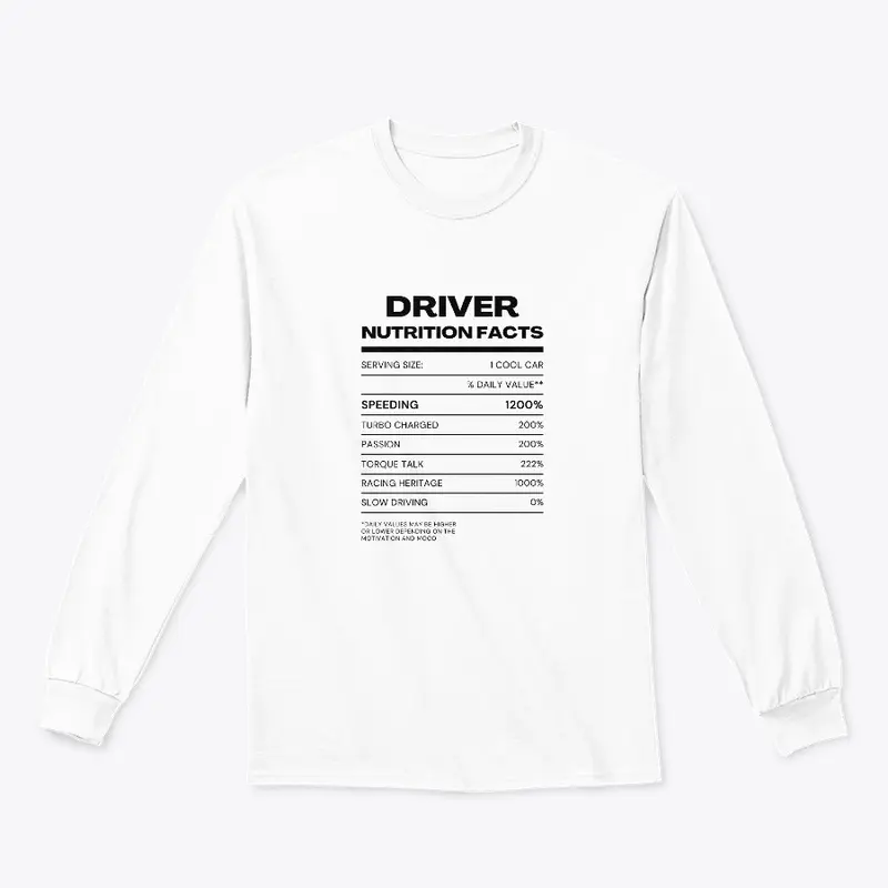 DRIVER NUTRITION FACTS